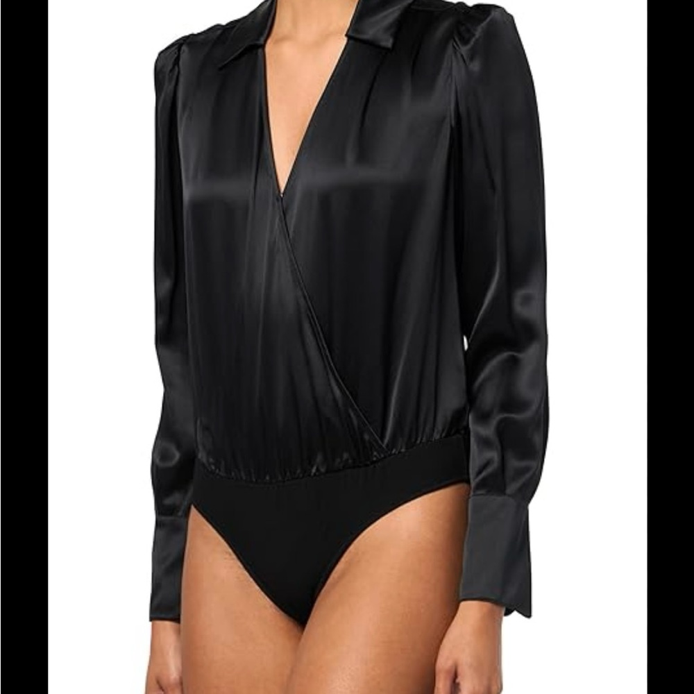 Elegant Black Satin Bodysuit